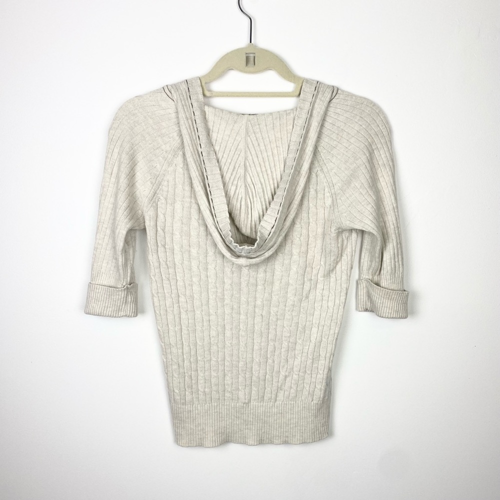 American Eagle Cable Knit Button Hoodie - image 6